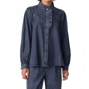 NEW SUNCOO lively denim blouse in blue jeans